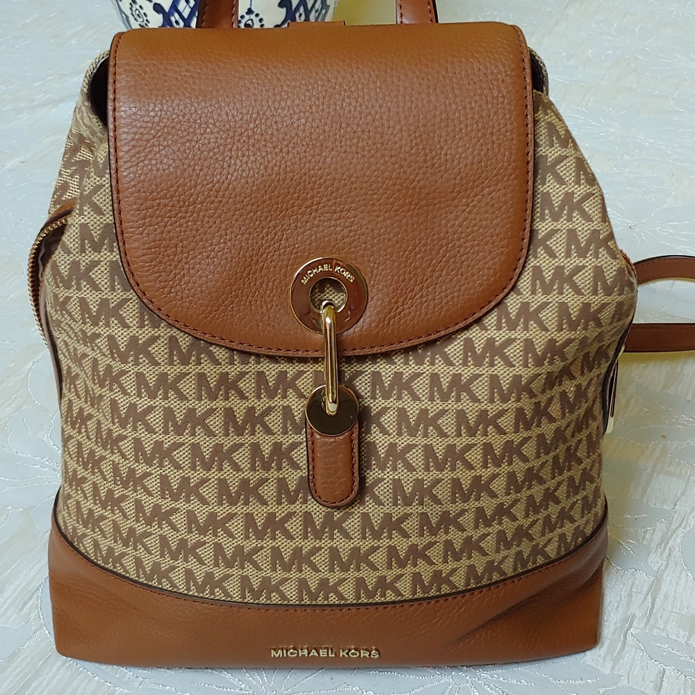 Michael Kors tan backpack purse